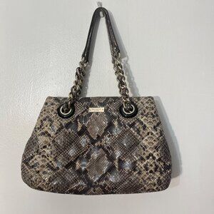 KATE SPADE Gold Coast Maryanne Large Satchel‎ Quilted Snake Print Leather